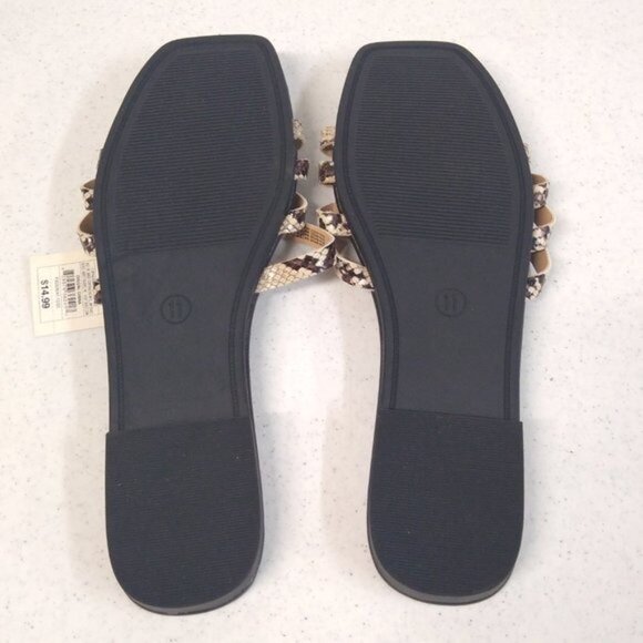 A New Day Sandals Snakeskin Size 11 Women Embossed Strappy Slide On Sandal NWT - Picture 4 of 7